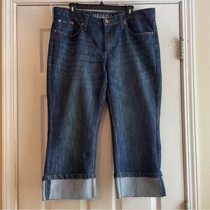 Merona Size 14R Blue Fit 1 Denim Crop Pants Cotton Blend